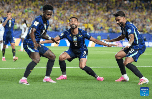 Live football Scotland vs Brazil at World Cup 2026. Graphics: Dieu Anh