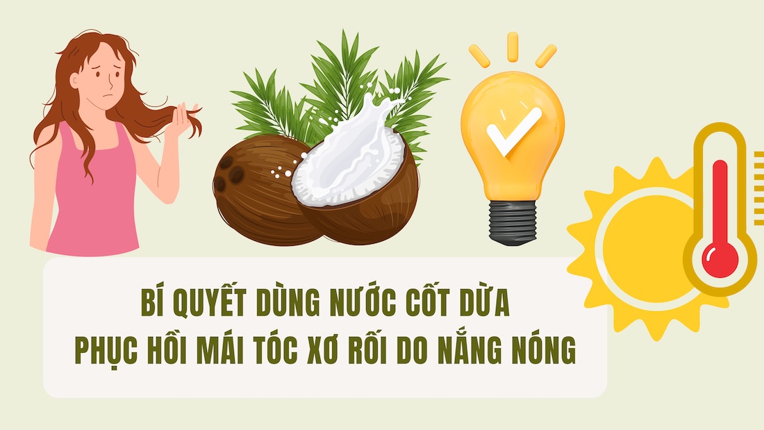 Secrets to using coconut milk to restore frizzy hair due to hot sun