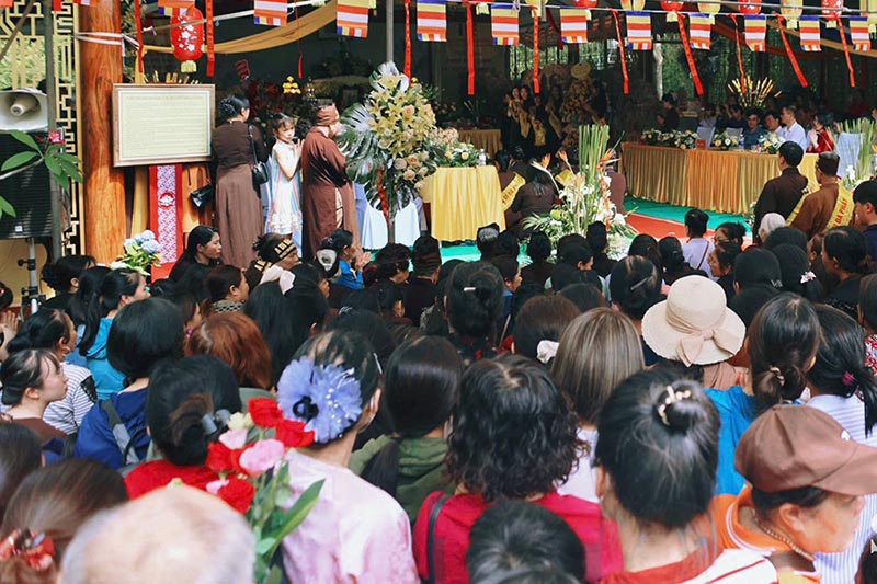 Inauguration ceremony of the renovation and restoration project of Vat Hong Pagoda, Moc Chau ward (Son La). Photo: Son La Provincial e-Portal