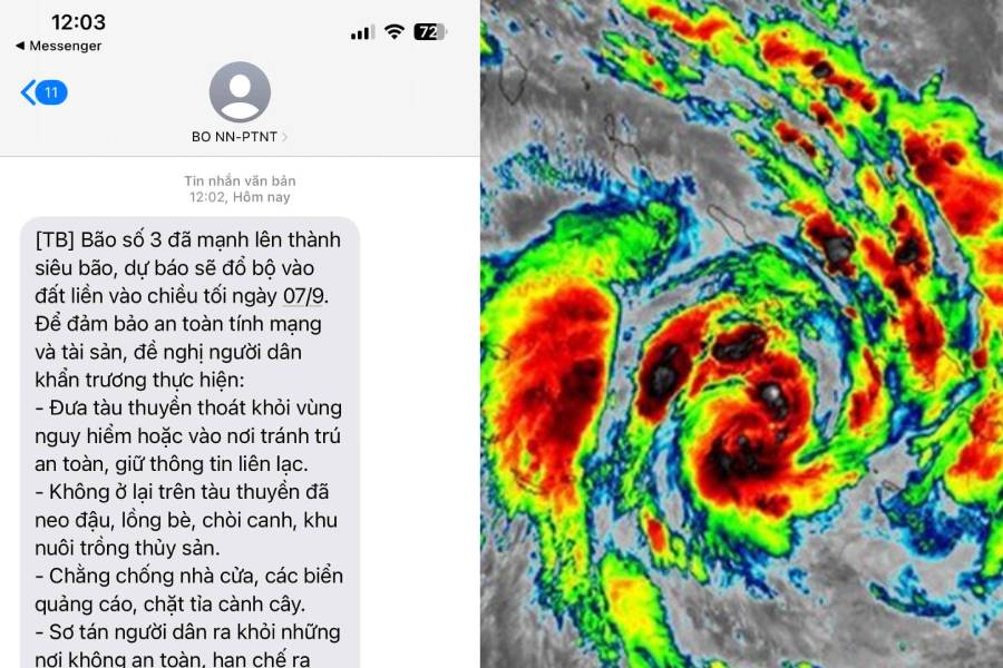 Storm warning messages sent to people on April 26 are due to technical errors. Photo: Thieu Trang