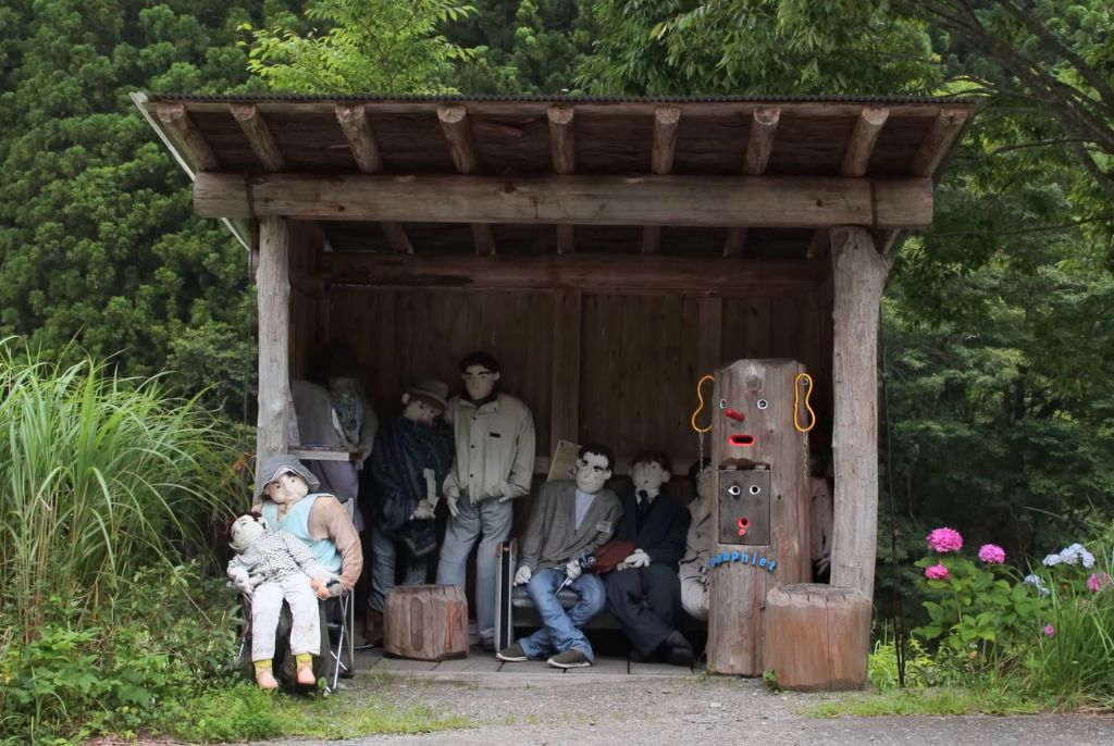 Puppets appear everywhere in the village. Photo: Cut from video