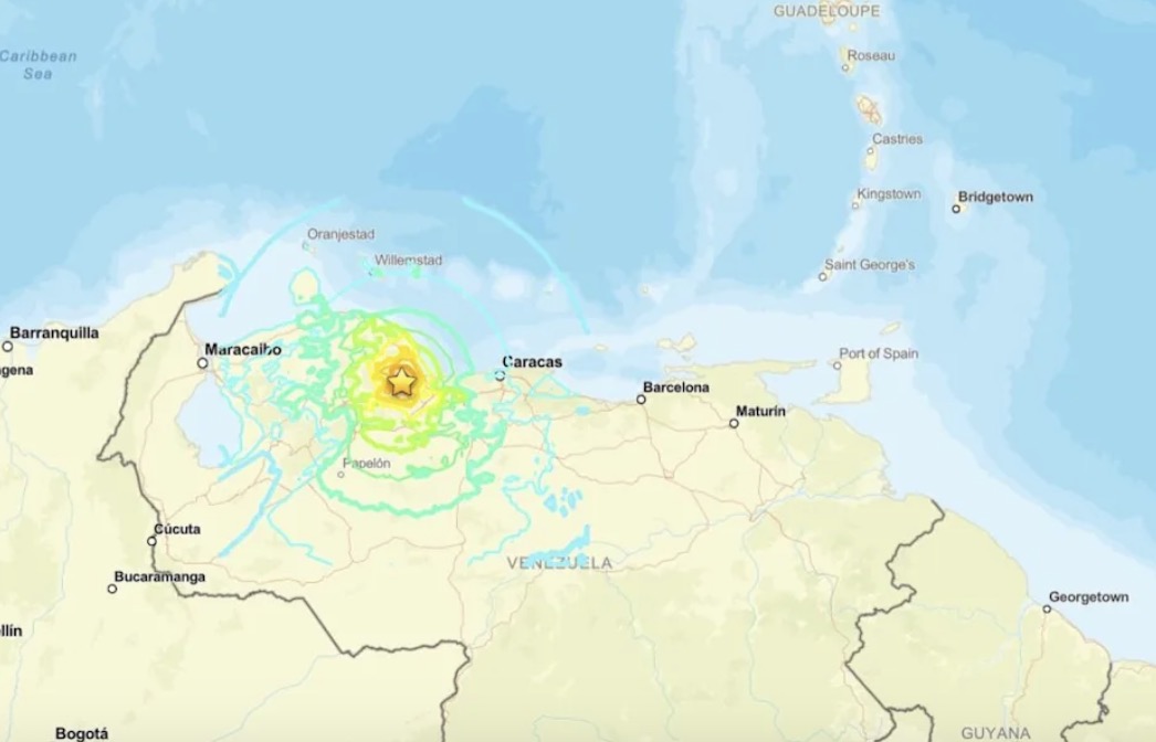 Strong earthquake with a preliminary magnitude of 7.1 in Venezuela on June 24. Photo: US Geological Survey (USGS)