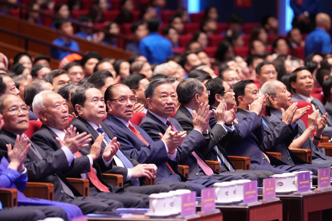 General Secretary and President To Lam and Party and State leaders attend the solemn session of the 13th National Congress of the Ho Chi Minh Communist Youth Union, term 2026-2031. Photo: Huu Chanh