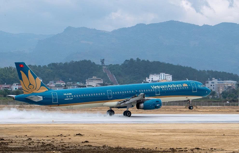 현재 베트남 항공은 디엔비엔 공항 노선을 운항하는 유일한 항공사입니다. 사진: 베트남 항공