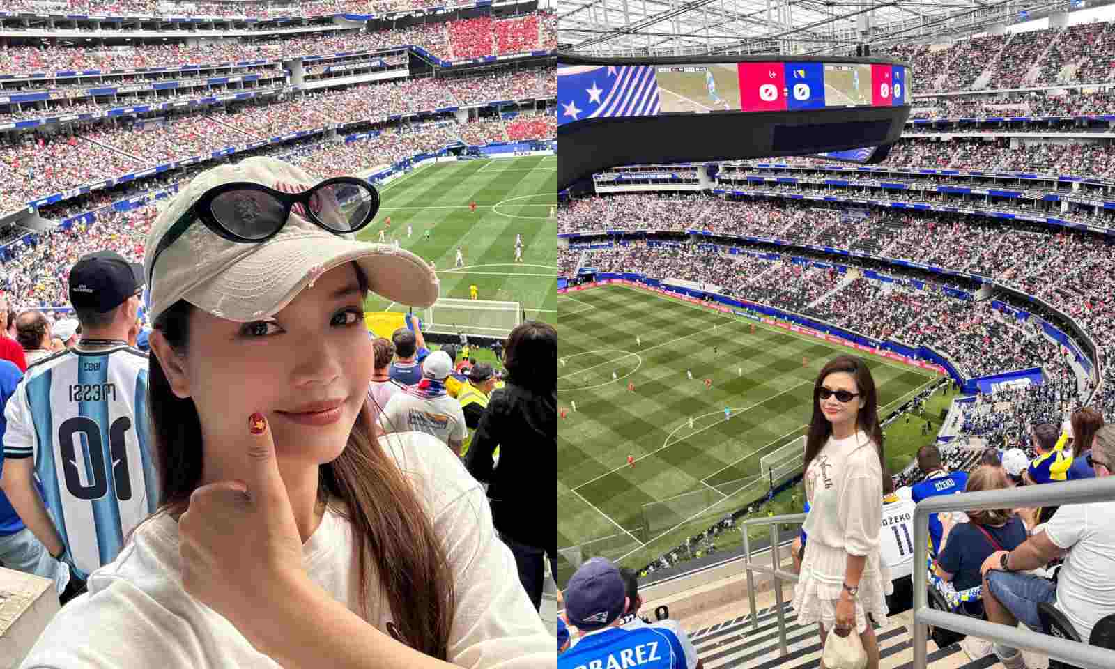 Meritorious Artist Kieu Anh shares her experience of watching the World Cup in the US. Photo: Character provided