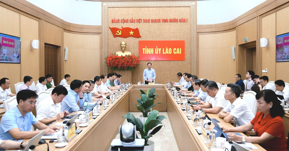 Conference of the Steering Committee for Science, Technology, Innovation and Digital Transformation of Lao Cai province. Photo: Phan Tuan