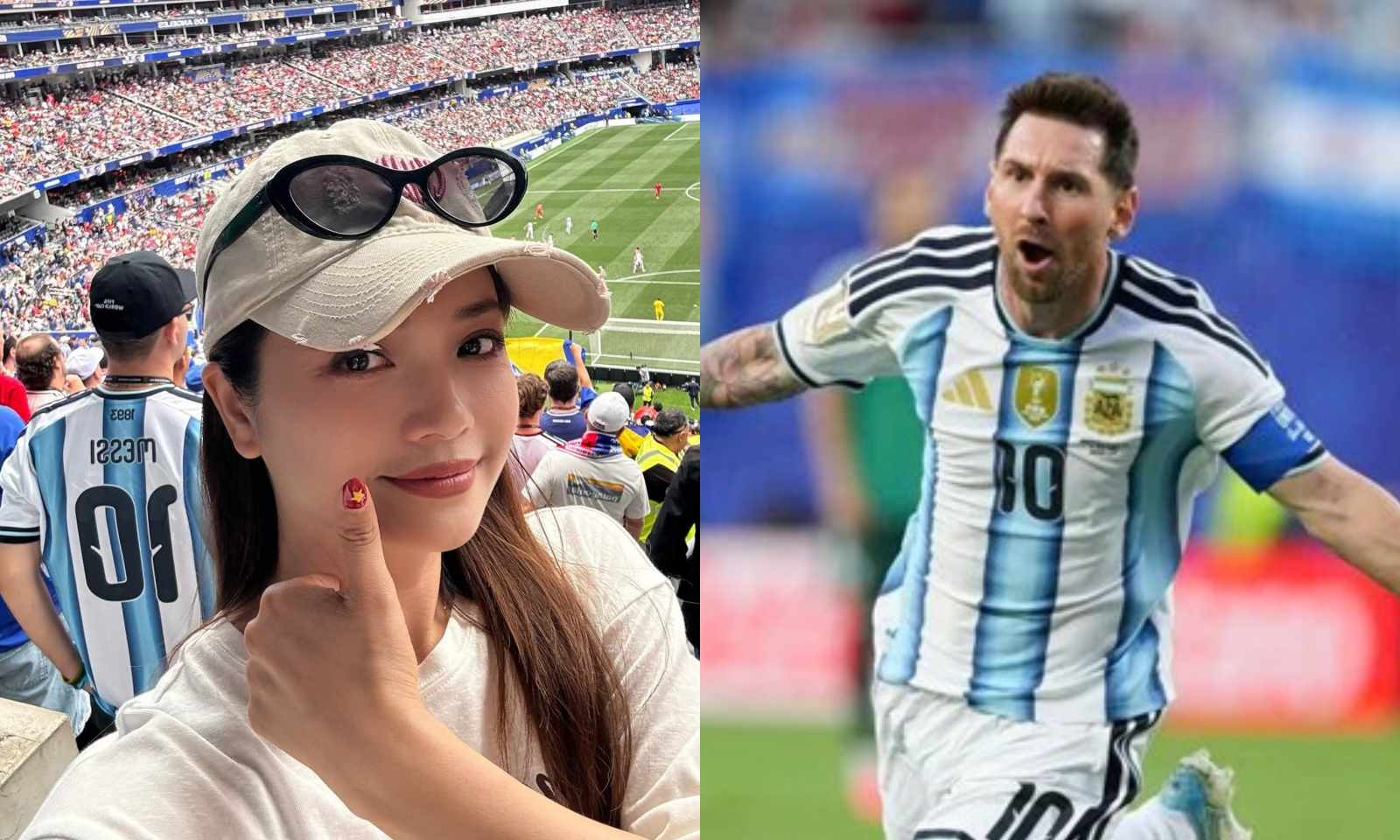 Meritorious Artist Kieu Anh comes to watch the World Cup in the US. Photo: Character provided/Xinhua