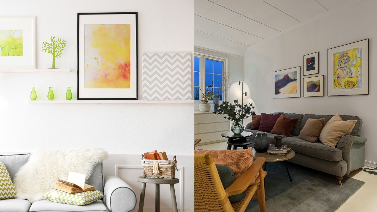 Paintings are chosen by many families to create accents for the living room. Graphics: Ha May