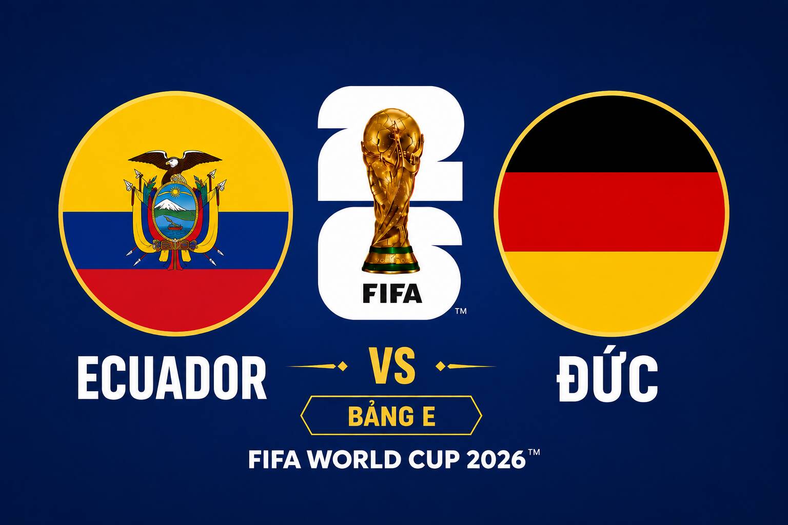 Predicción del marcador Ecuador vs Alemania en la Copa Mundial de 2026. Gráfico: Dieu Anh