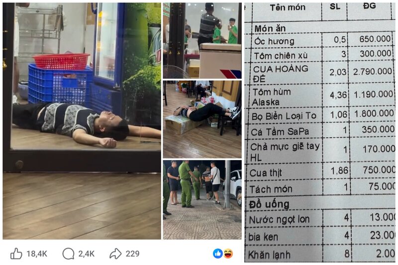 El incidente ocurrió en un restaurante de mariscos en el distrito de Viet Tri y causó revuelo en las redes sociales. Foto: Duc Hoang