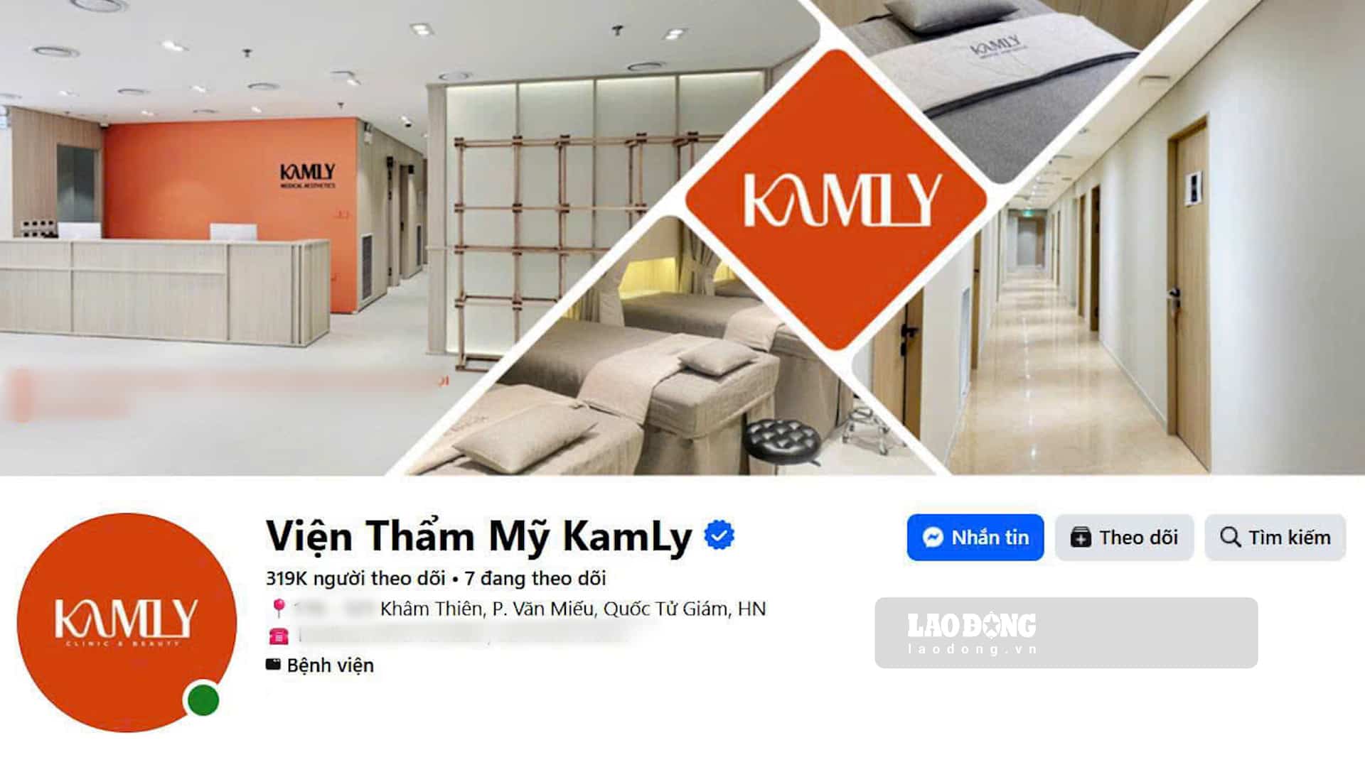 Xuất hiện trên mạng xã hội với hơn 300.000 người theo dõi, Thẩm mỹ viện Kamly tại Khâm Thiên (Hà Nội) liên tục quảng bá các dịch vụ chăm sóc sức khỏe, làm đẹp. Ảnh: Nhóm PV