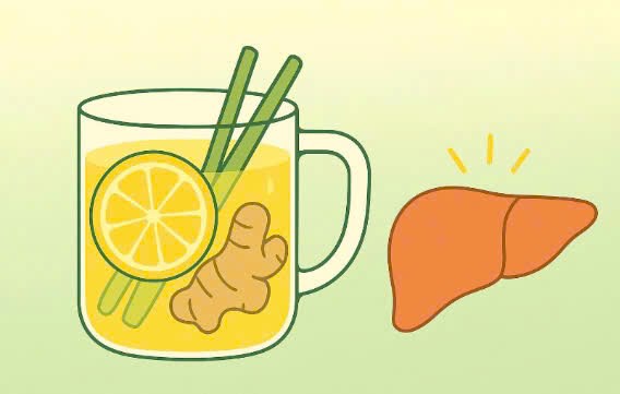 Effective liver detoxification with lemon and ginger water. Graphics: Huong Giang