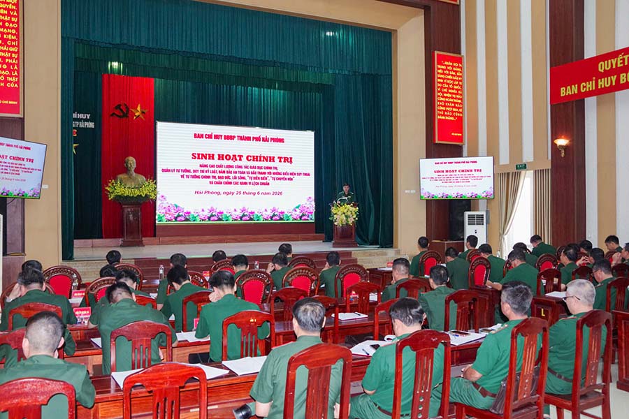 Ban Chỉ huy Bộ đội Biên phòng TP. Hải Phòng vừa tổ chức đợt sinh hoạt “chỉnh huấn”. Ảnh: Cổng TTĐT Hải Phòng