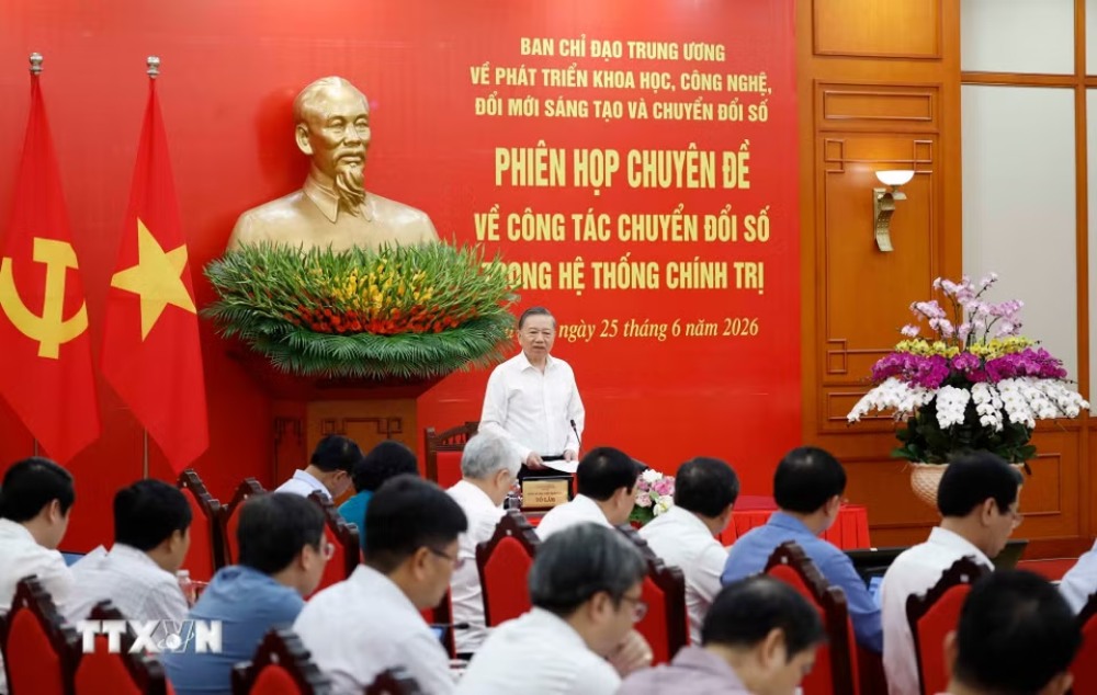 Tổng Bí thư, Chủ tịch nước chủ trì phiên họp chuyển đổi số trong hệ thống chính trị.