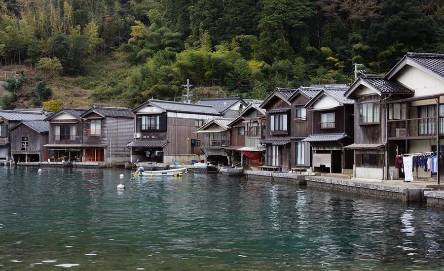 Funaya boathouses create a characteristic landscape of Ine fishing village. Photo: Kim Son