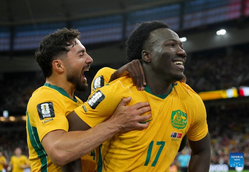  Tuyển Australia giành vé đi tiếp vào vòng 1/16 World Cup 2026. Ảnh: Xinhua
