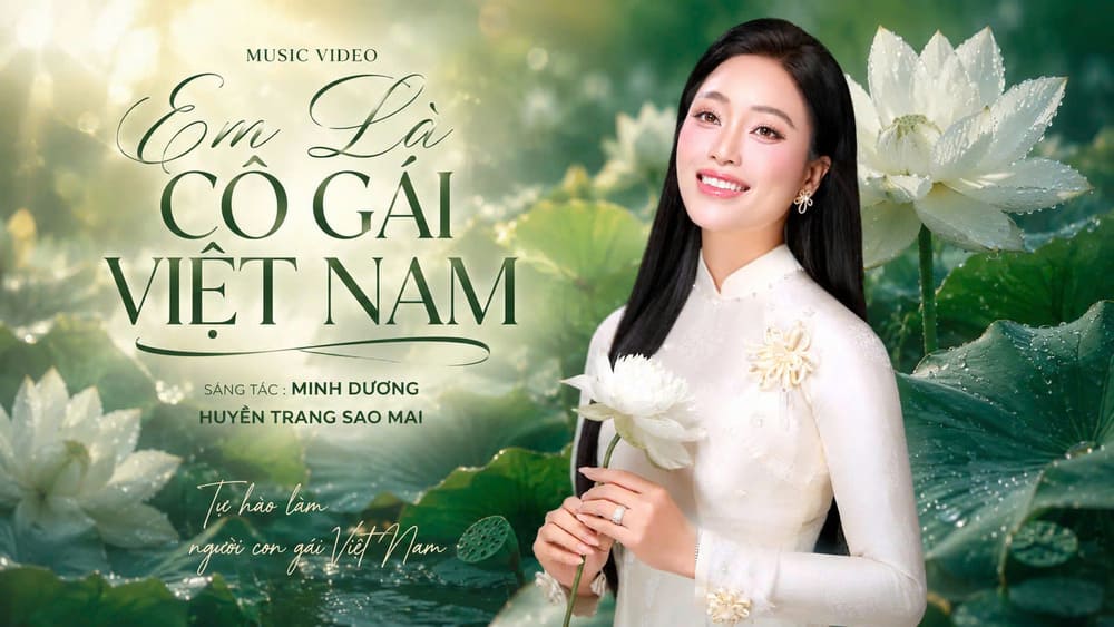 Sao Mai Huyền Trang llama la atención al presentar el MV "Em là cô gái Việt Nam". Foto: Personaje proporcionado