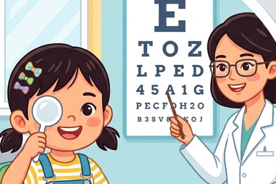 Preschool children need to have their eyesight checked annually. Graphics: Thien Nhan