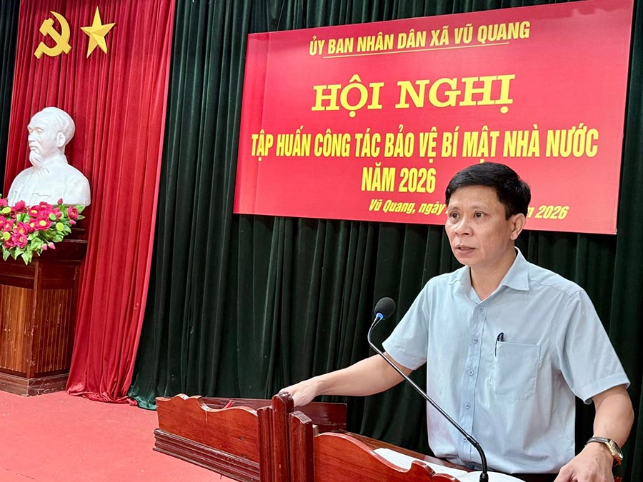 Cán bộ xã Vũ Quang được tập huấn công tác bảo vệ bí mật nhà nước