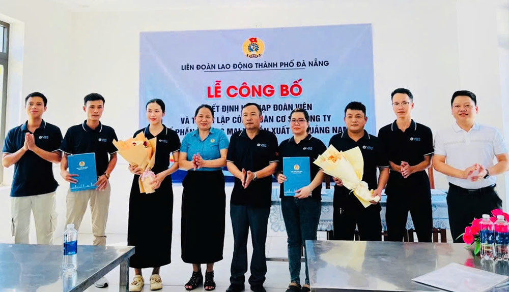 Da Nang City Labor Federation establishes new grassroots trade union. Photo: Da Nang Trade Union