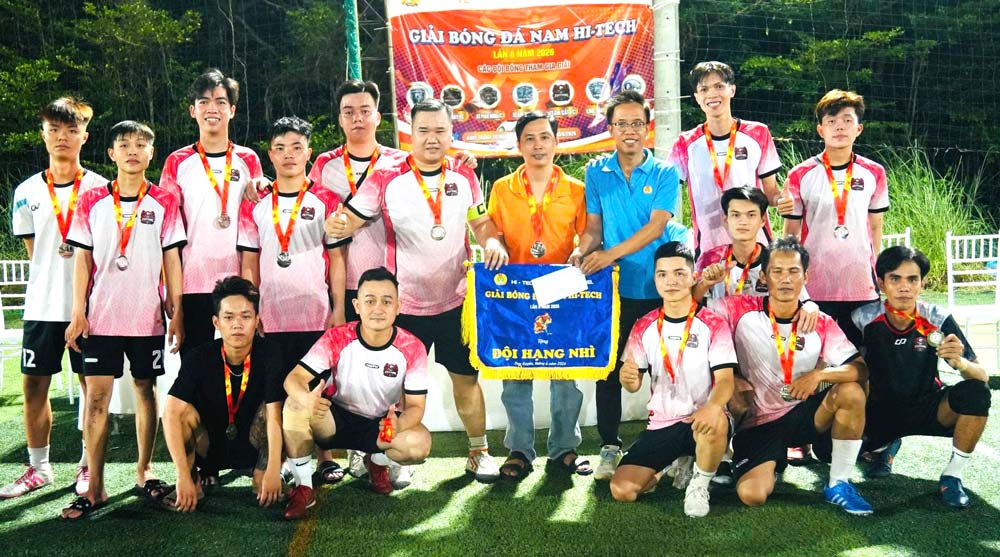 The Trade Union of Hi-tech Apparel Co., Ltd. (located in Tay An Industrial Cluster, Duy Xuyen commune) held the closing ceremony of the 6th 7-a-side Men's Football Tournament in 2026. Photo: Da Nang Trade Union
