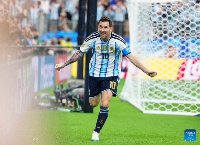 Messi hướng tới kỷ lục World Cup vĩ đại cùng Argentina. Ảnh: Xinhua