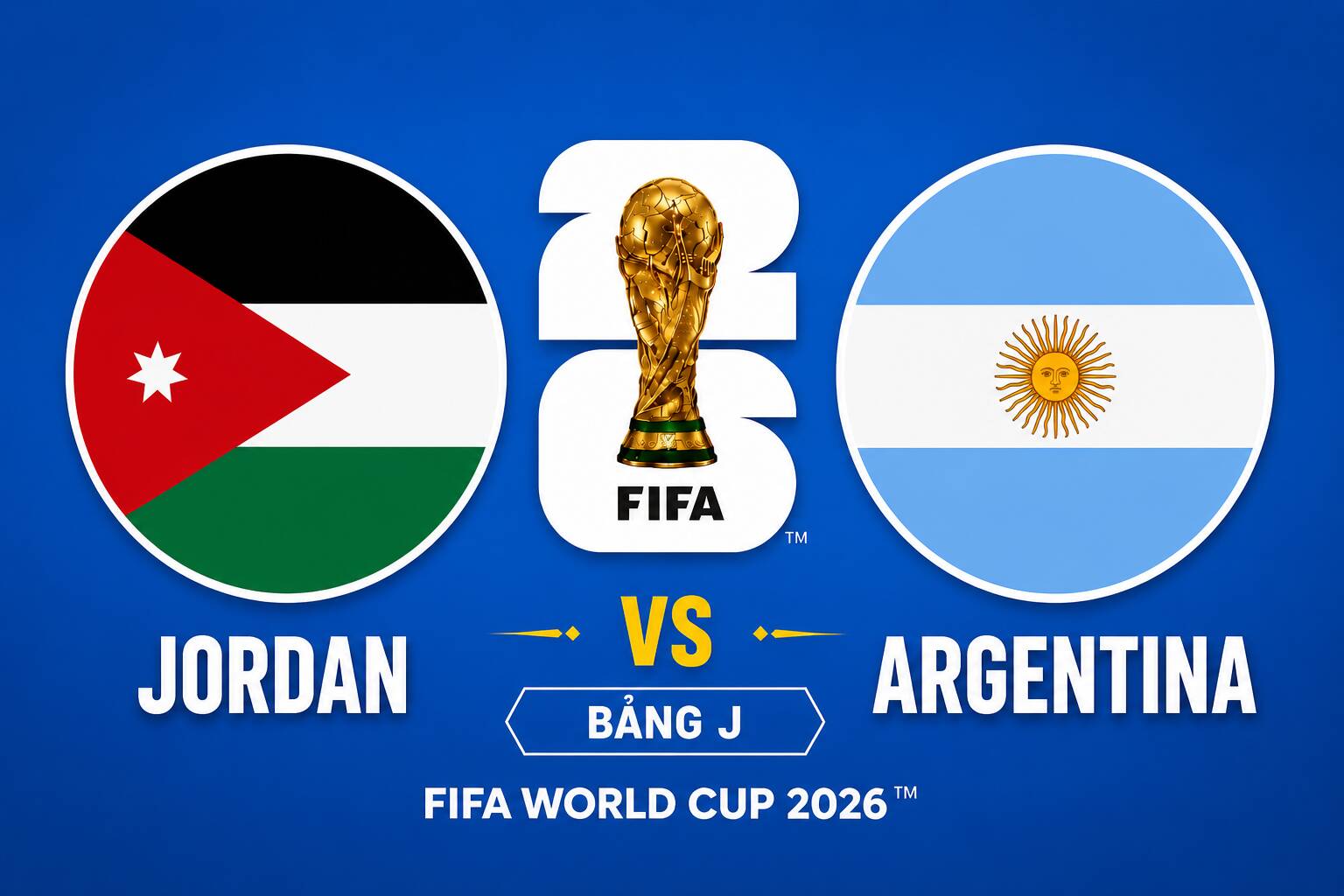 Predicción del marcador Jordania vs Argentina en la Copa Mundial de 2026. Gráfico: Dieu Anh