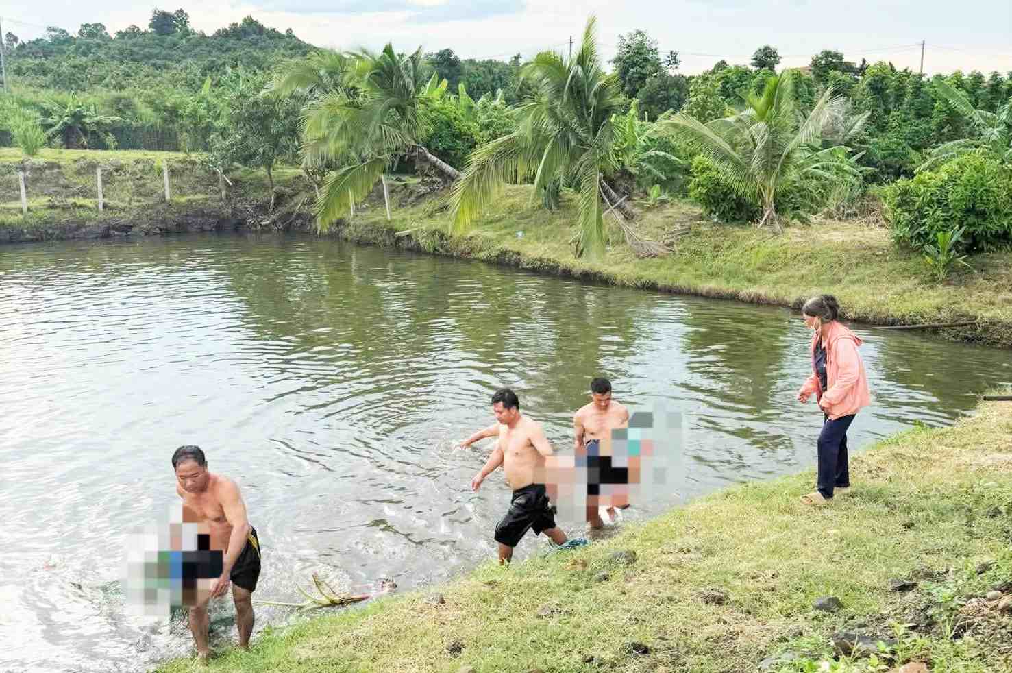 The pond area where the tragic drowning of two brothers occurred. Photo: Than Hy