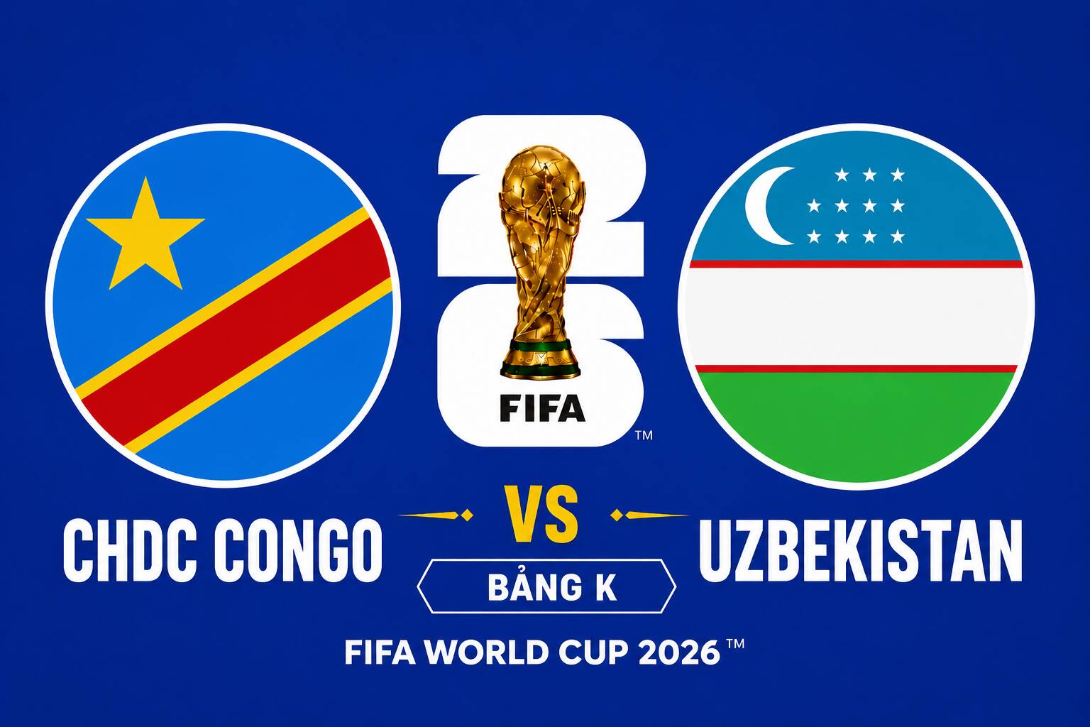 Predicción del marcador República Democrática del Congo vs Uzbekistán en la Copa Mundial 2026. Gráfico: Dieu Anh