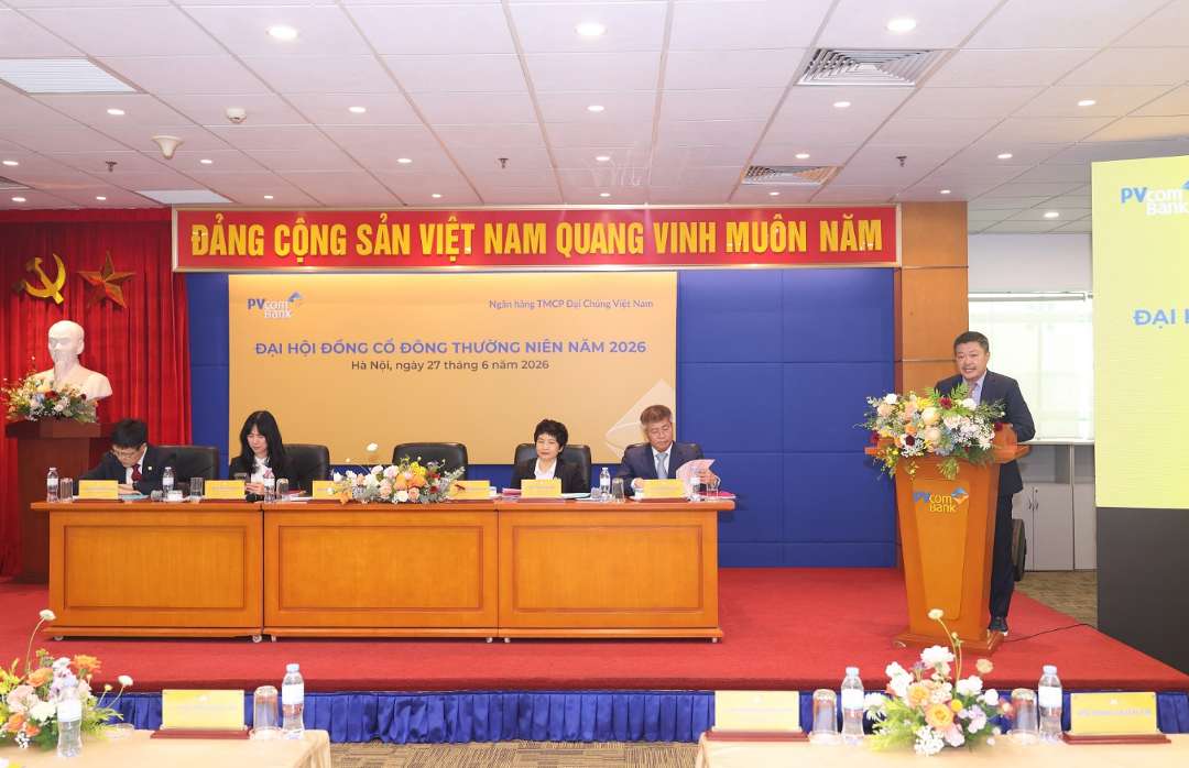 Ông Nguyễn Đình Lâm - Chủ tịch Hội đồng Quản trị PVcomBank khẳng định mục tiêu phát triển bền vững dựa trên nền tảng chuyển đổi số toàn diện. Ảnh: PVcomBank