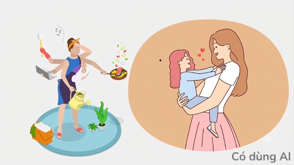 Single mothers are always happy and free. Photo: AI