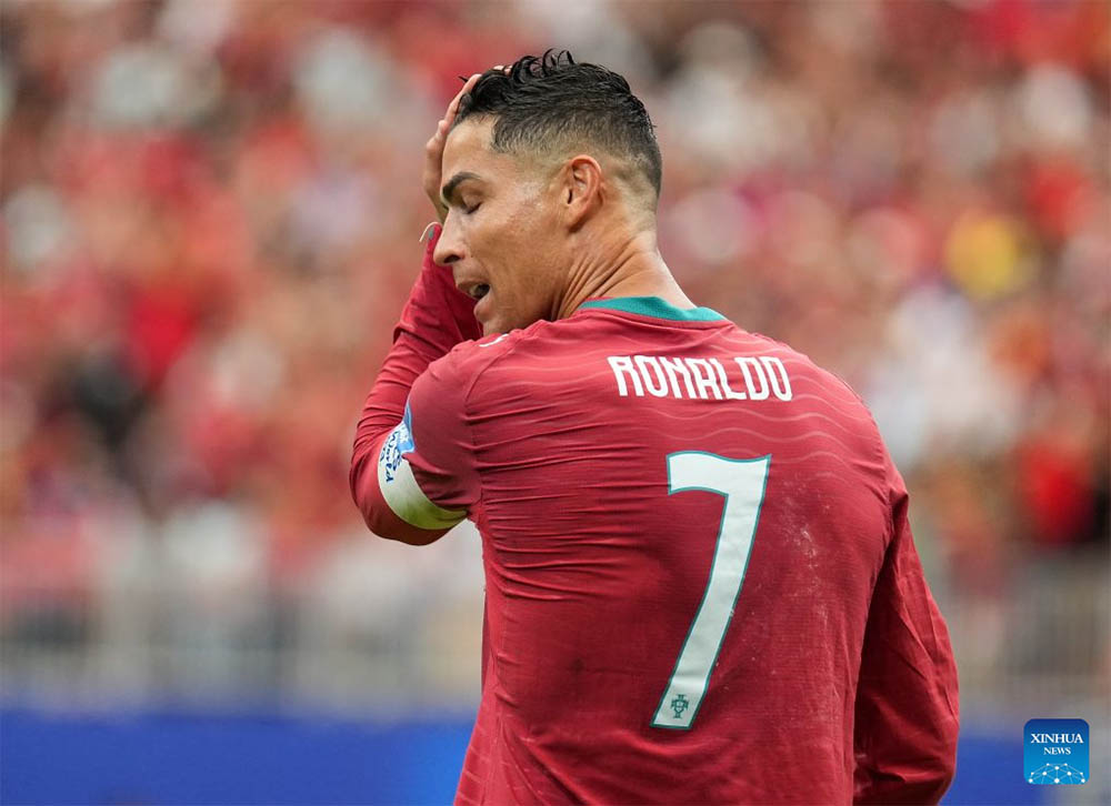 L'attaquant Cristiano Ronaldo de l'équipe portugaise. Photo : Xinhua