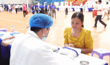 Workers with the joy of being given health