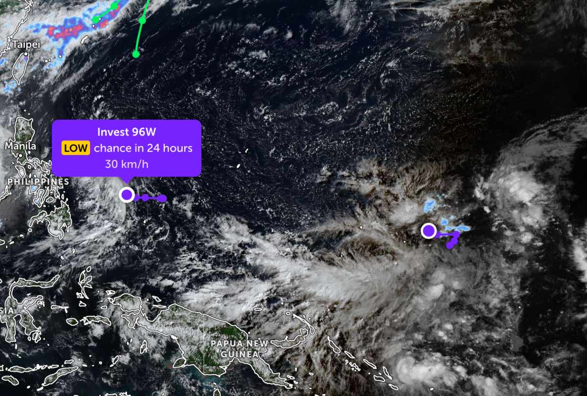 2つの低気圧が南シナ海に向かって移動しています。写真:JTWC