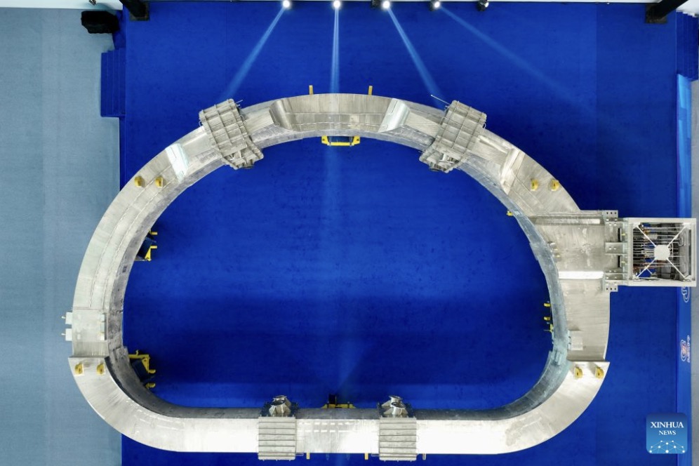 Spiral magnetic field superconductor used for a fusion reactor in Hefei, Anhui province, eastern China. Photo: Xinhua