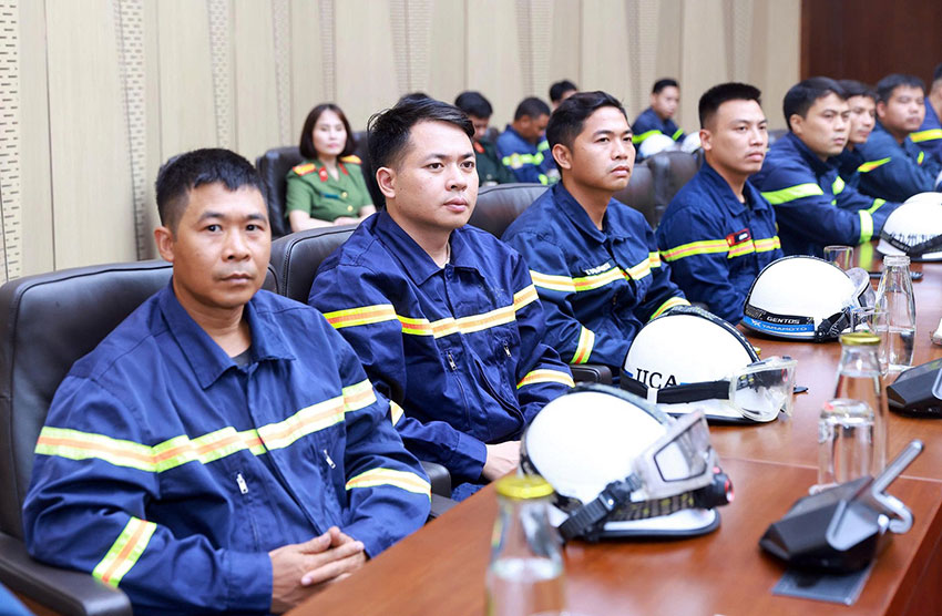 Vietnamese Police soldiers at the send-off ceremony. Photo: Ministry of Public Security