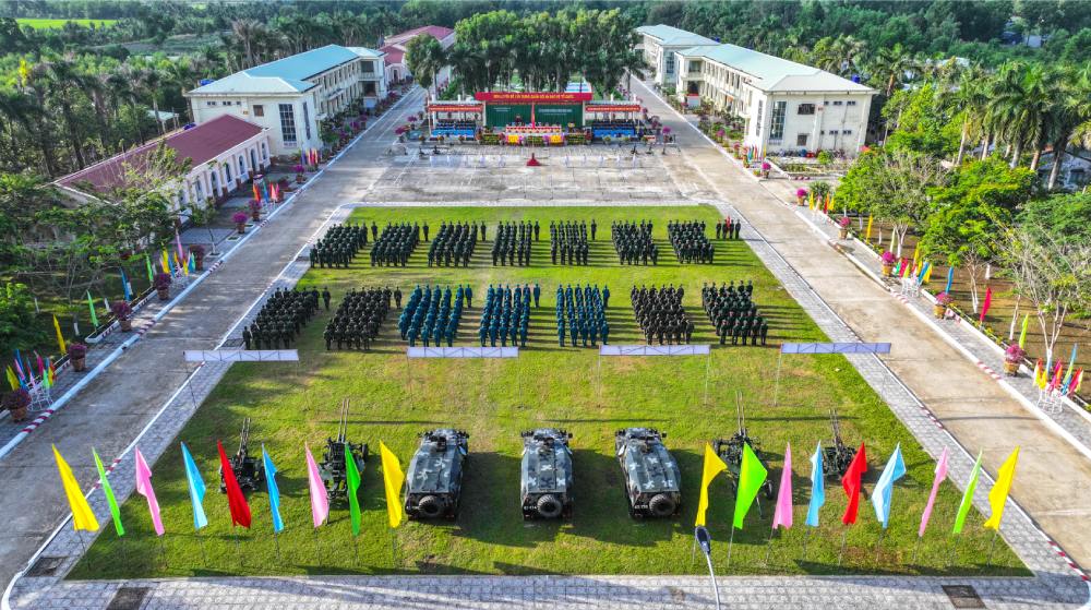 Bộ CHQS tỉnh An Giang tổ chức lễ ra quân huấn luyện năm 2026. Ảnh: Phương Vũ