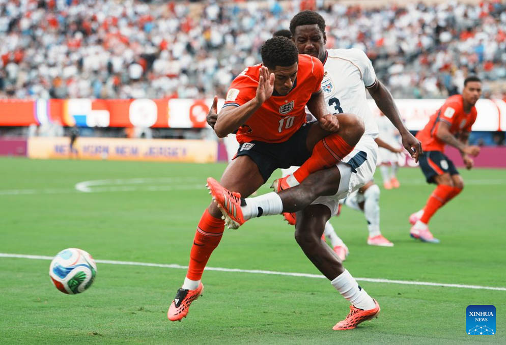 Jude Bellingham in England's victory over Ghana at the 2026 World Cup. Photo: Xinhua