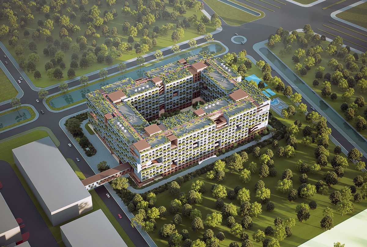 Perspective of the Goertek employee accommodation and public service business project. Photo: Huu Thang