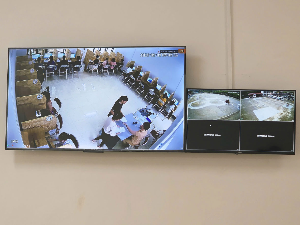 Hệ thống camera giám sát được lắp đặt từ khu vực sát hạch đến phần thi thực hành.