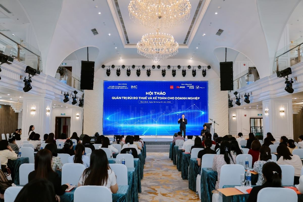 Hội thảo Quản trị rủi ro Thuế và Kế toán cho doanh nghiệp do IMC tổ chức cho các doanh nghiệp tại KCN Đồng Văn 2 vào tháng 3.2026. Ảnh: ROX Group
