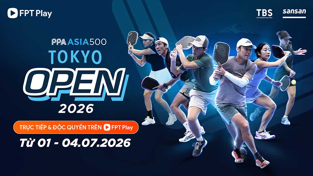 PPA Asia 500 Tokyo Open 2026 quy tụ nhiều tay vợt hàng đầu châu Á. Ảnh: FPT Play