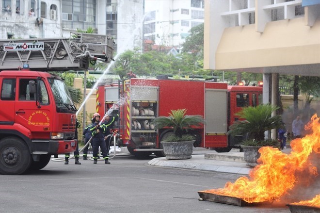 The admission benchmark score to the University of Fire Prevention and Fighting in the past two years has changed. Photo: Luong Hanh