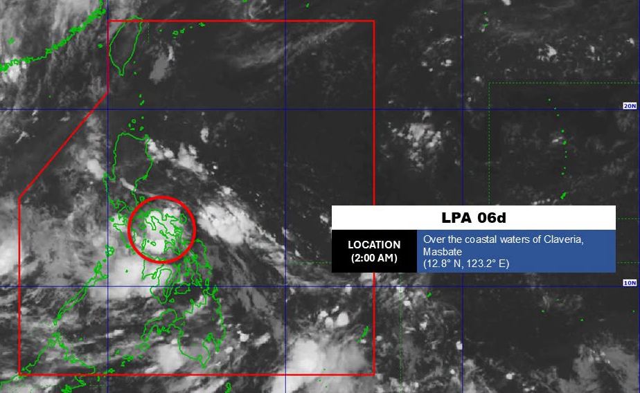 Low pressure near the East Sea officially makes landfall. Photo: PAGASA