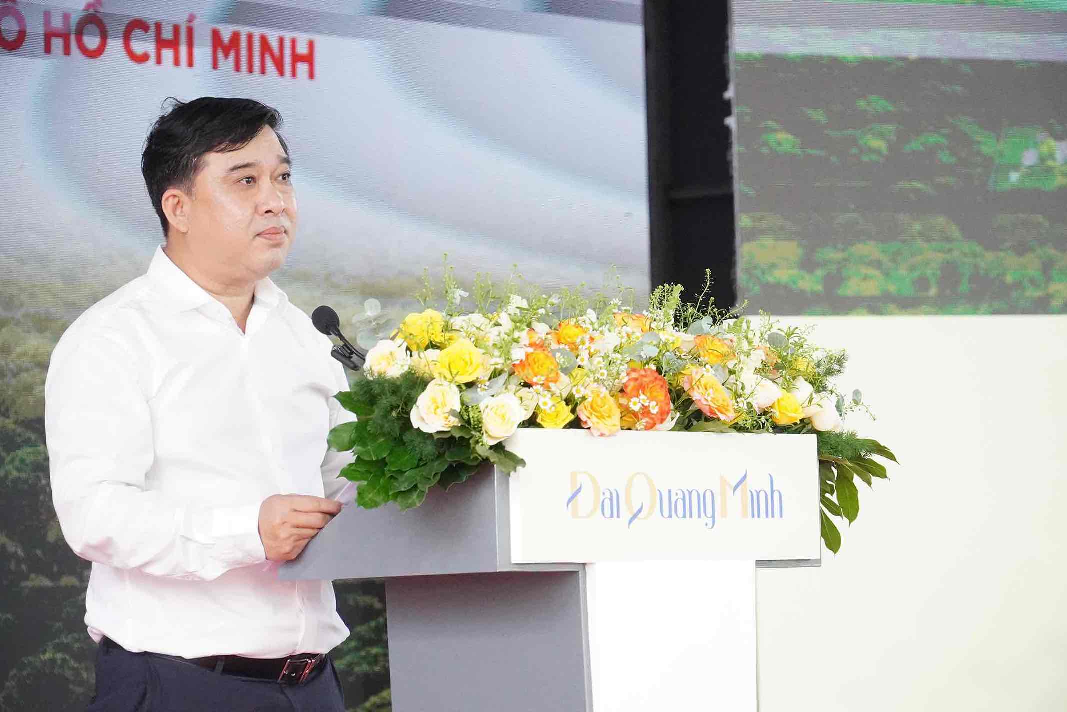 Ông Hồ Văn Hà, Phó Chủ tịch UBND TP Đồng Nai phát biểu tại lễ khởi công dự án. Ảnh: HAC