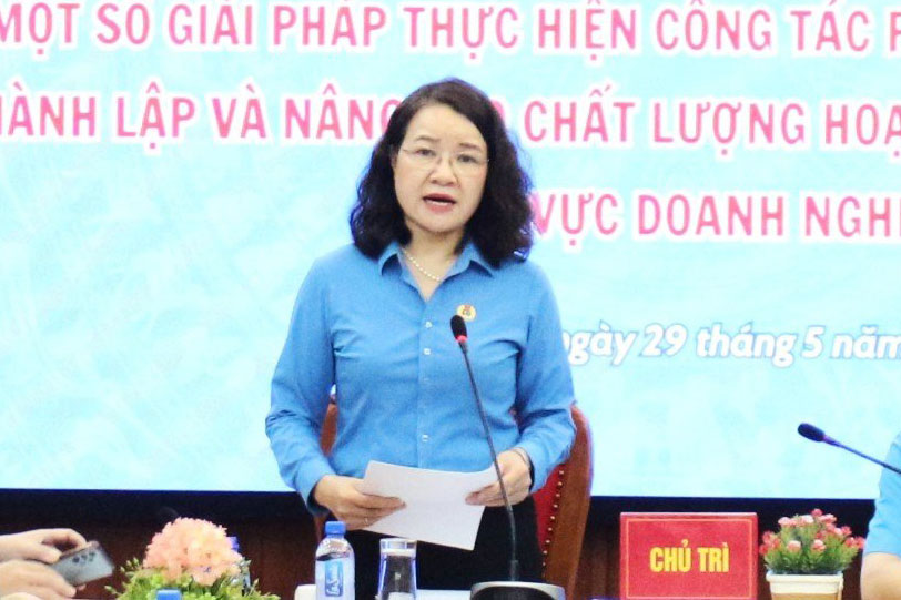 Bà Bế Thị Hoà - Ủy viên BCH Tổng LĐLĐVN, Chủ tịch LĐLĐ tỉnh Lạng Sơn.