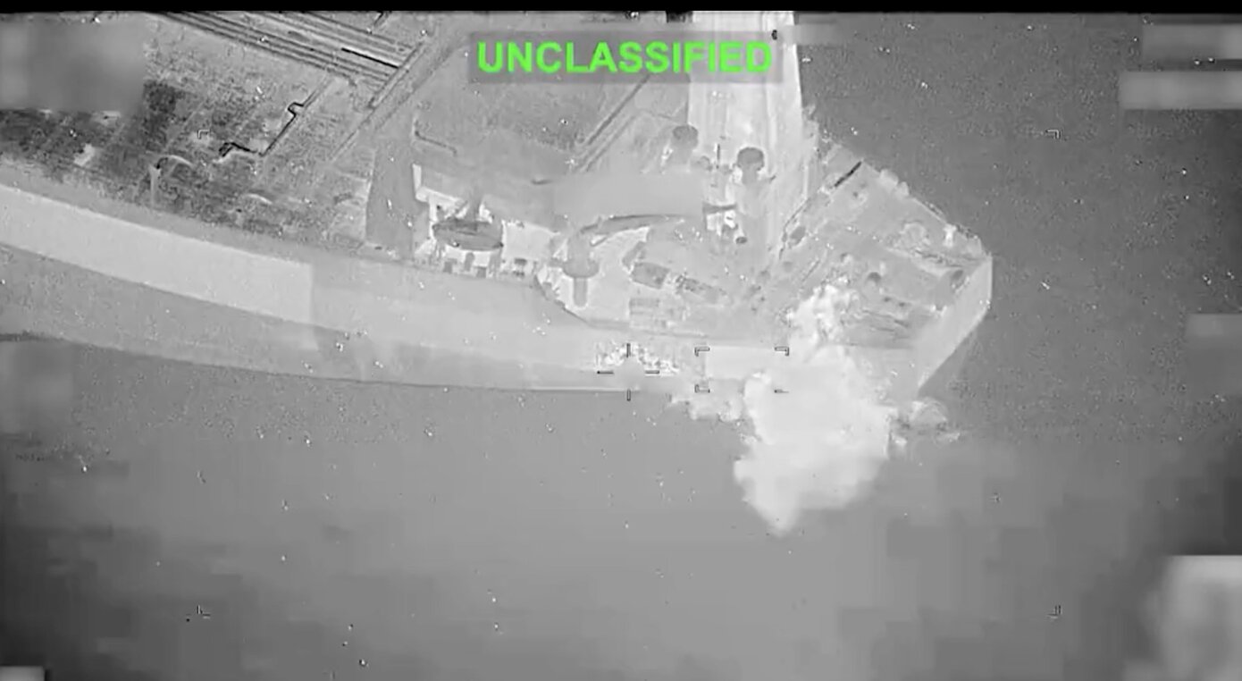 The US military said it fired missiles to neutralize a ship heading to an Iranian port on June 2. Photo: CENTCOM