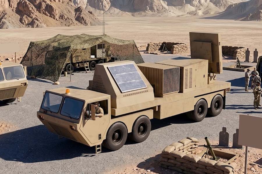 A military truck carrying X-band radar. Graphics: Cat Tien