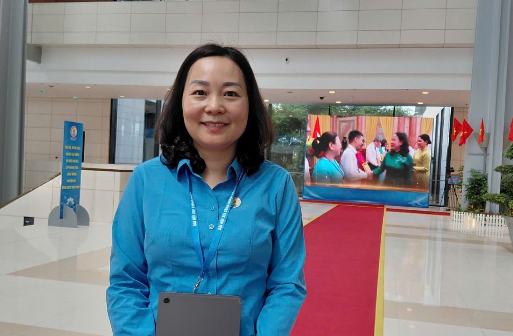 Ms. To Thi Ai - Deputy Head of the Trade Union Affairs Committee, Labor Federation of Lang Son province expects benefits to be guaranteed by solid commitments. Photo: Quynh Chi