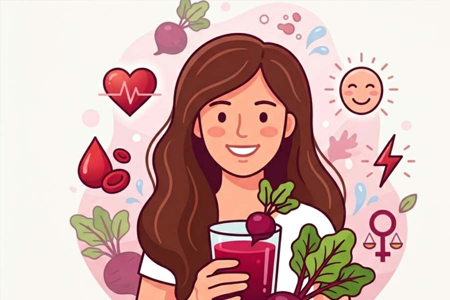 Las mujeres pueden mejorar su salud gracias a un vaso de jugo de remolacha al día. Gráfico: Thiện Nhân